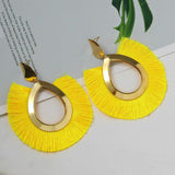 Fashion Bohemian Earrings Hook Tassel Fringe Boho Dangle Earrings Jewelry 1 Pair