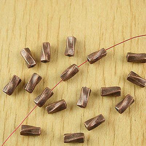 50pcs copper-tone curved spacer beads h1382