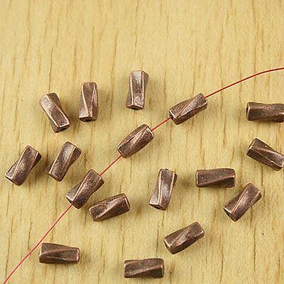 50pcs copper-tone curved spacer beads h1382