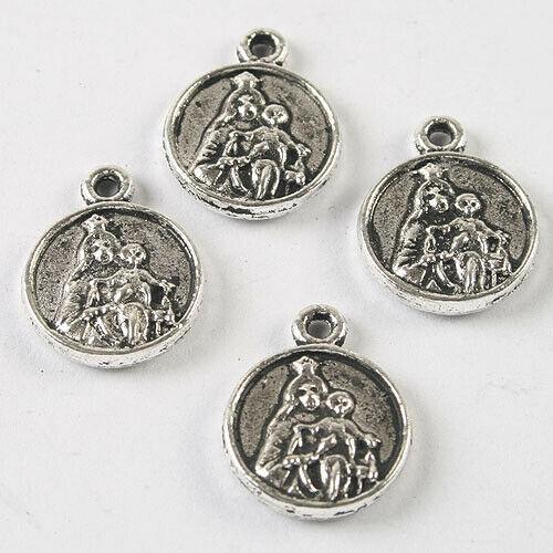 15pcs dark silver tone Mother and son  pendant  h3670