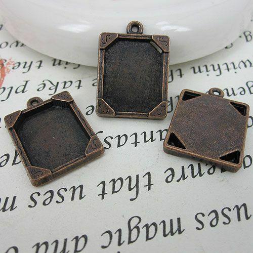 10pcs antiqued copper-tone picture frame charm G448