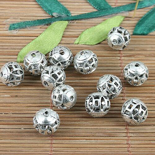 10pcs Tibetan silver tone eye design patterns hollow spacer beads h5114