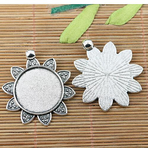 Mixed flower design round cabochon setting INNER SIZE:25mm EF2550/EF2551 8pcs