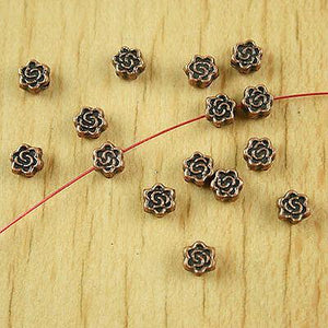 100pcs copper-tone plum flower spacer beads h1879