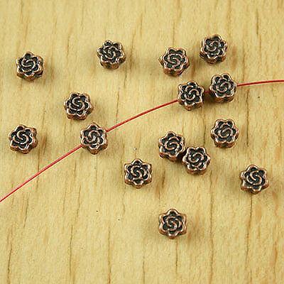 100pcs copper-tone plum flower spacer beads h1879