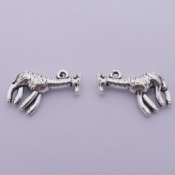 8 Pieces 15*23mm Antique Silver Color Tiny Giraffe Charms Necklace Earrings Pendant For Kids Jewelry Making Findings Gift