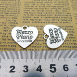 8 Pieces/Lot 22*24mm Antique Silver Plated Alloy Letters hearts Charm For Jewelry Making