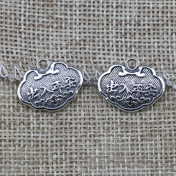 8 Pieces /lot 20x15mm  Life Goal Handmade Craft Charms  For Diy Jewelry Making Antique Silver Color