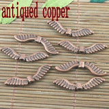 4 Colors to Pick  Both-sided angel textured wing  design spacer bead DIY making