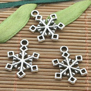 20pcs dark silver tone snowflake charms h3228