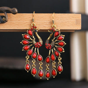 Fashion Jewelry Hook Earring The peacock Sapphire Earring Big Retro Earring