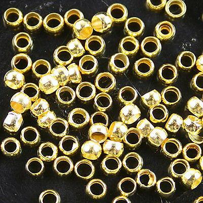 500pcs 2.8mm gold-tone nickel tone roundelle crimp beads h0683