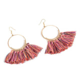 Fashion Bohemian Earrings Hook Tassel Fringe Boho Dangle Earrings Jewelry 1 Pair