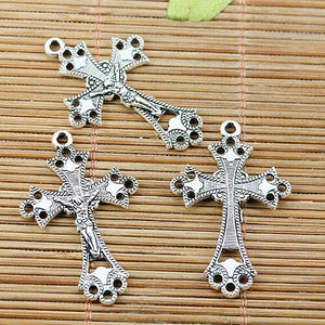 10pcs tibetan silver tone crucifix charms EF1963