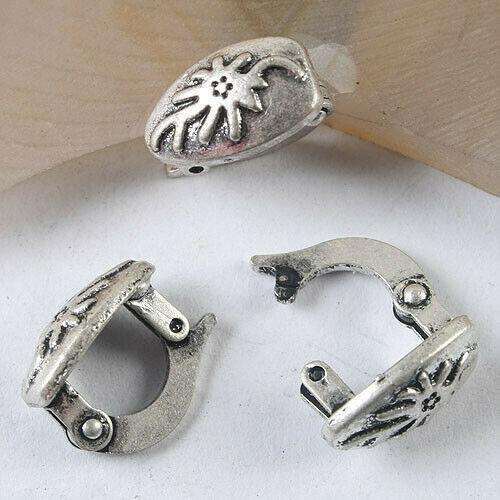 5pcs dark silver tone opened Buttons clasp h3586
