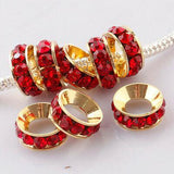 PICK !Multi-styles Crystals European Big Hole Spacer Beads DIY making bracelet