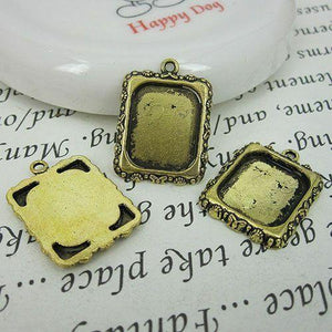 10pcs  dark gold-tone picture frame charm G475