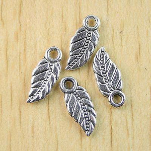 30Pcs Tibetan silver leaf charms findings H0949