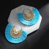 Fashion Bohemian Earrings Hook Tassel Fringe Boho Dangle Earrings Jewelry 1 Pair