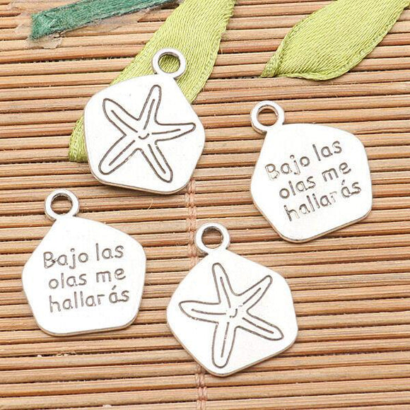 12pcs tibetan silver color sea-star pattern  charms H3289