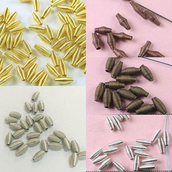 Pick 5-colors wire swirled 7mm long spacer bead for jewery making