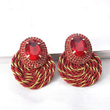 Fashion Jewelry Stud Earring Colorfull Rope Round Earring Sapphire Earring