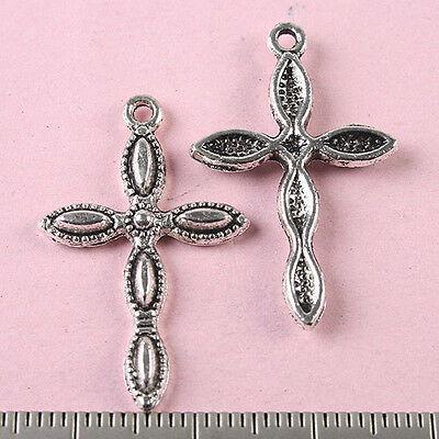 10pcs Tibetan silver sacred cross charms h0228