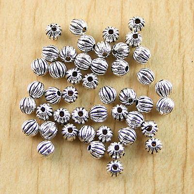 200Pcs Tibtan silver Carved Drum spacer beads h0479