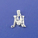 SILVER plated Alphabet Letters for 26pcs with Crystal Rhinestone pendant charms