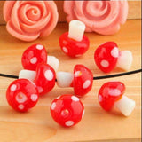 20pc Fashion Jewelry  Colorful Lampwork Mushroom Glass Spacer  Beads Charm Findings