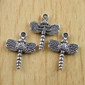 20pcs tibetan silver color dragonfly charms h0636