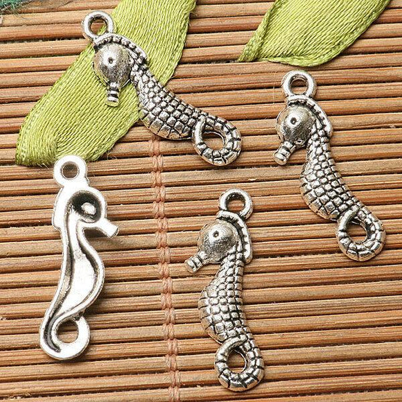60pcs dark silver color sea-horse design charms  EF2754