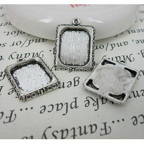 10pcs 20x17mm antiqued silver picture frame charm G459