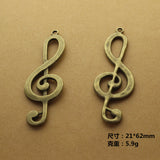 WYSIWYG 2pcs 61x22mm Big Musical Note Charm Charms For Jewelry Making Big Musical Note Charms Charm Musical Note EF3820