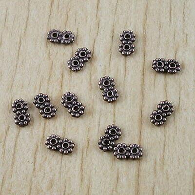 120pcs copper-tone 2 in 1 spacer beads h2899