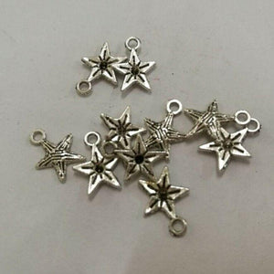 60pcs Tibetan silver color little star design charms h0025