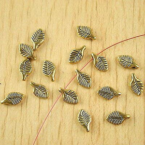 40pcs dark gold tone 2sided leaf charms h2297