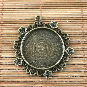 2pcs antiqued bronze flower rim photo frame G1518