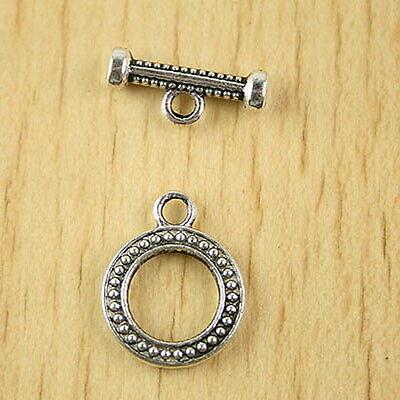 6sets Tibetan silver round toggle clasps h2871