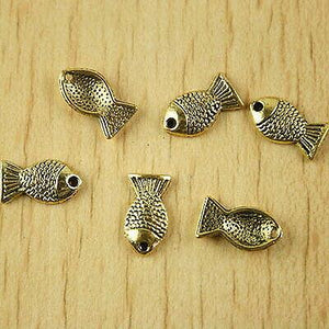 40pcs dark gold-tone cyprinoid charms h2060