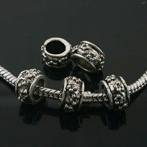 16pcs Tibetan Silver flowers spacer Beads Fit European Bracelet l0016