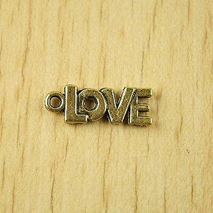 20pcs dark gold-tone word "love"  charms  h2009