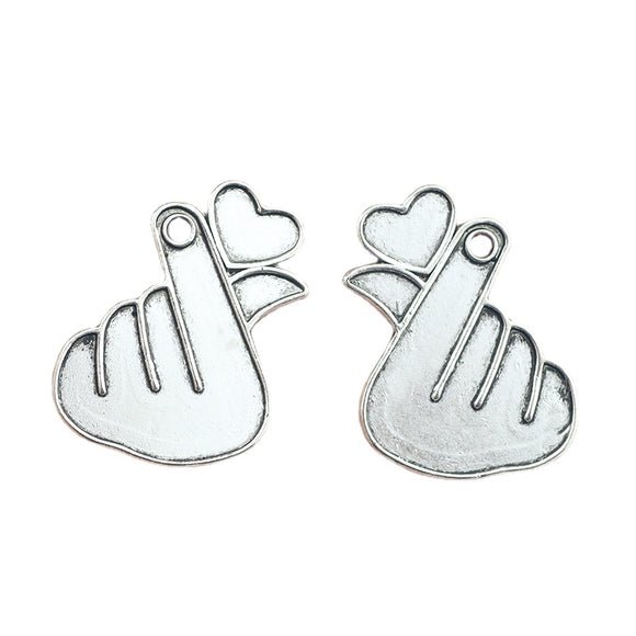 10Pieces 21*29mm Antique Silver Color Alloy Love For U Charms Necklace Earring Pendant Accessory Charms For DIY Jewelry Making