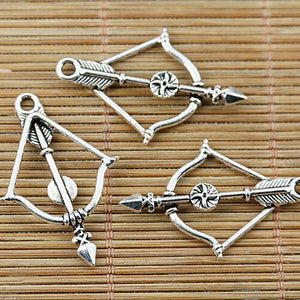 12pcs Tibetan silver bow and arrow charm pendants EF1337