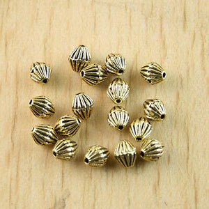 50pcs dark gold-tone oval spacer beads h1302