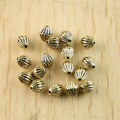 50pcs dark gold-tone oval spacer beads h1302