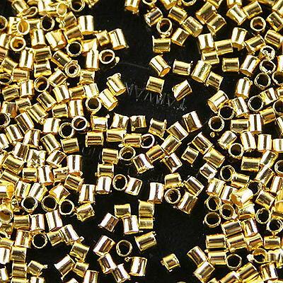 1500pcs 1.5mm gold-tone tube finding beads h0476