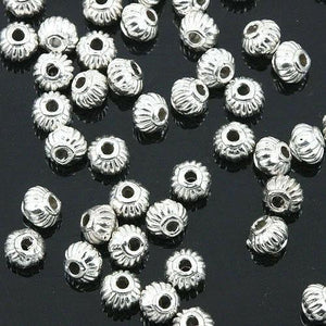 silver tone 5mm wide lantern design spacer beads 80pcs EF0161