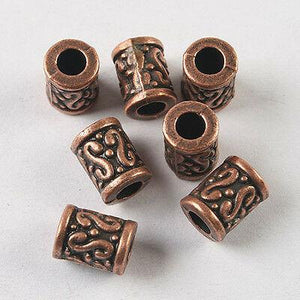 12pcs copper-tone crafted tube bead h0794