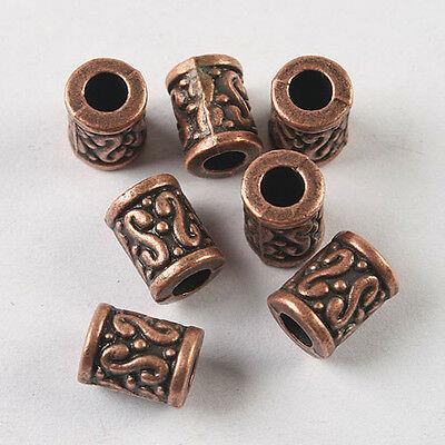 12pcs copper-tone crafted tube bead h0794